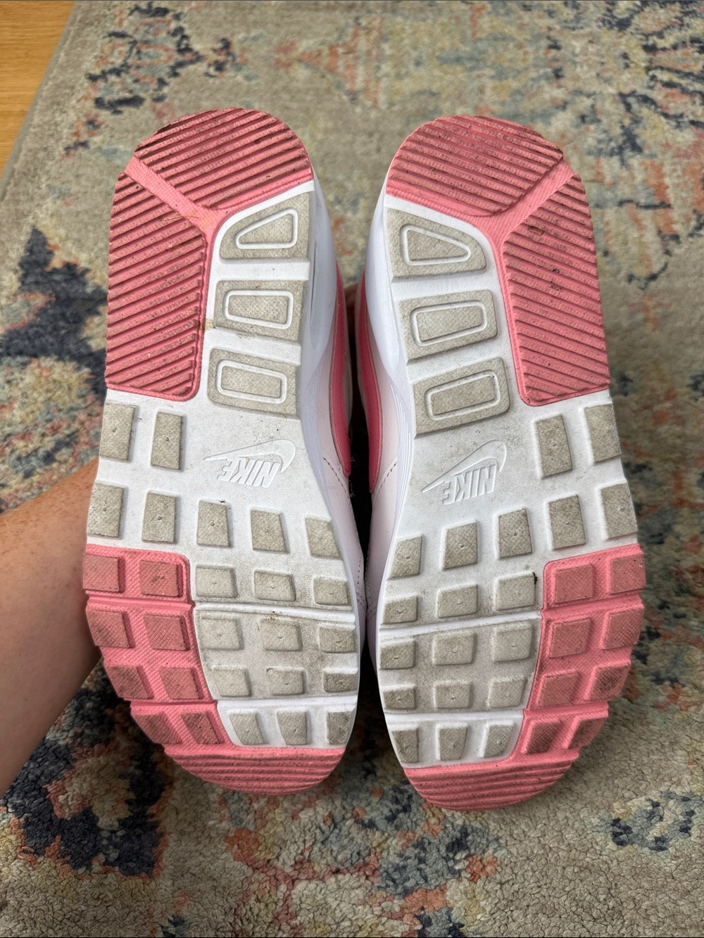 Nike Women’s White and Pink Air Max Sneakers - Picture 5 of 7